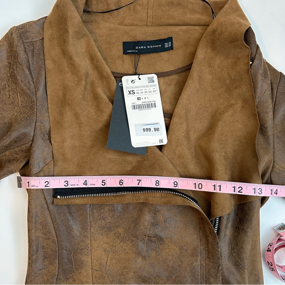 Zara Faux Suede Over Shirt XS NWT - Picture 6 of 8